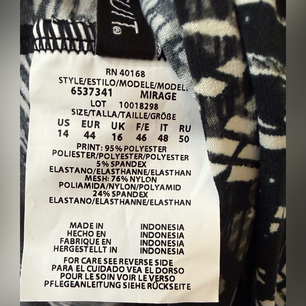 NWT Miraclesuit Lux Lynx Mirage Underwire Tankini Top Size 14 - Picture 10 of 11